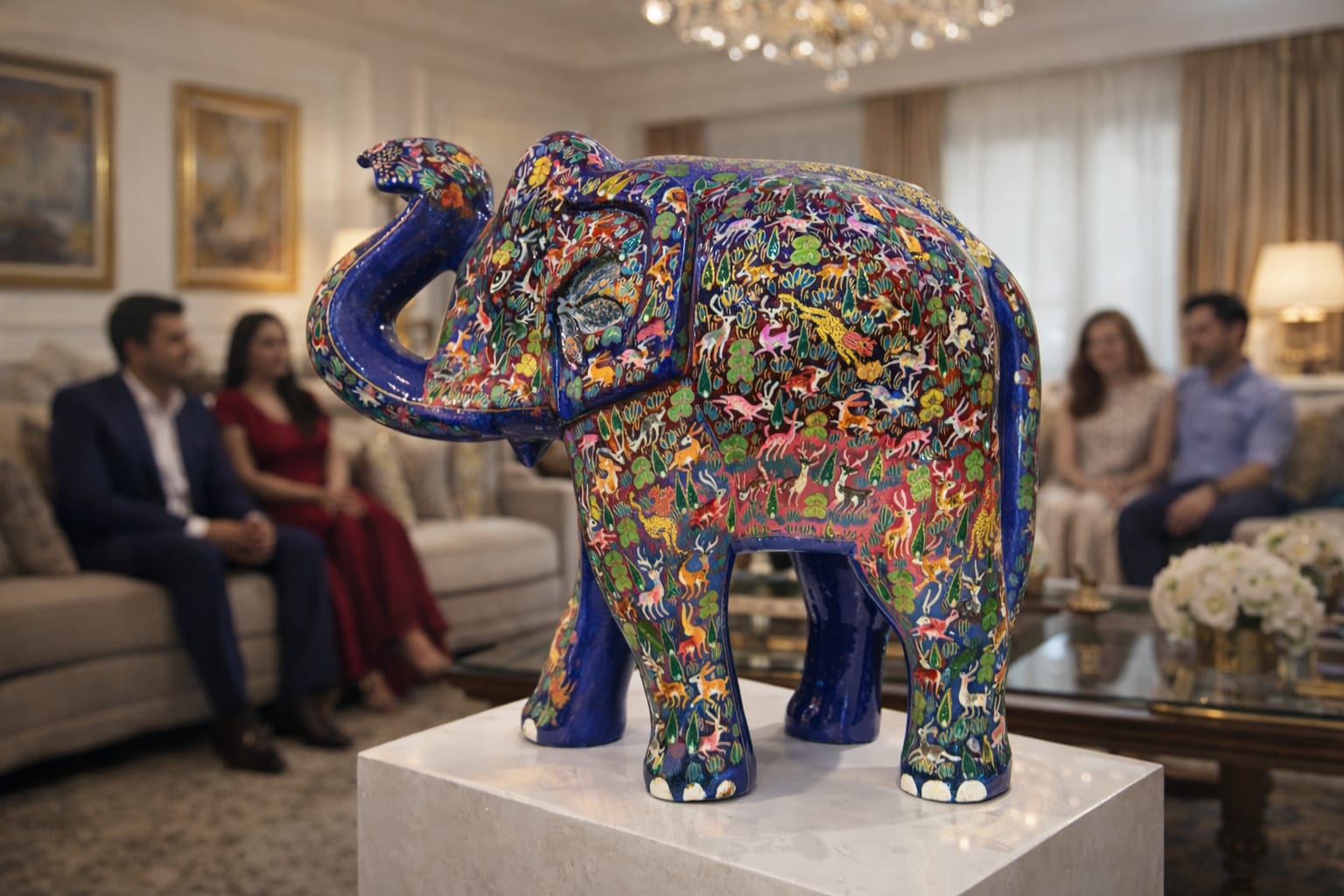 Paper mache sculpture, paper mache christmas decoration, handmade elephant, hand painted elephant statue,handmade sculpture,Indian elephant